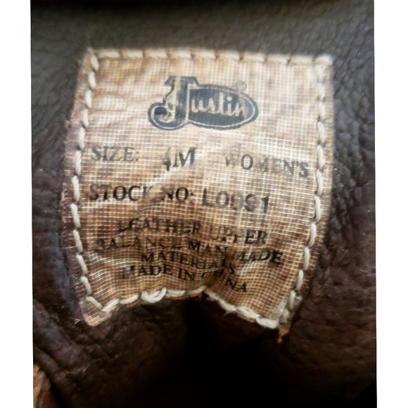 Justin Boots Womens Brown 4 Chukka Ankle Lace-Up Leather Riding Ranch Cowgirl - Picture 13 of 13